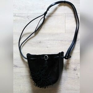 Rebecca Minkoff black suede cross body purse